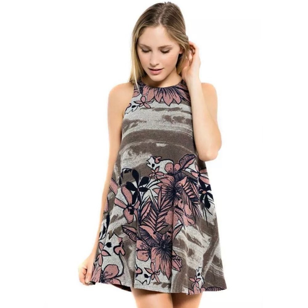 NEW Floral & Flowy Babydoll Summer Top Tunic Swing Dress Made in the‎ U.S.A